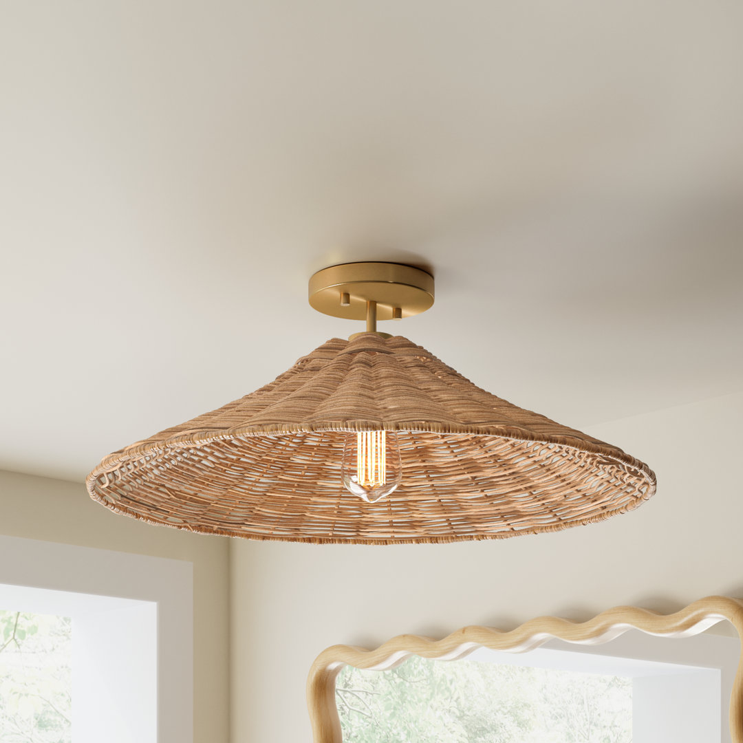 Lilliana Rattan Semi Flush Mount